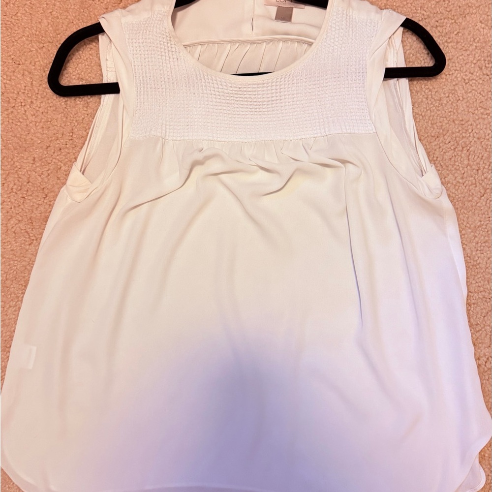 LOFT - Elegant White Sleeveless Top